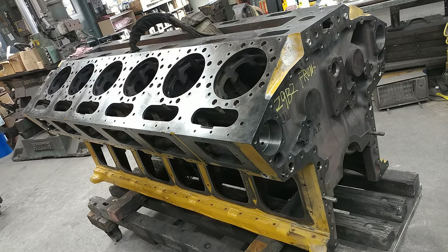 Diesel engine block cleaning service at Motor Service Group machine shop in Miami