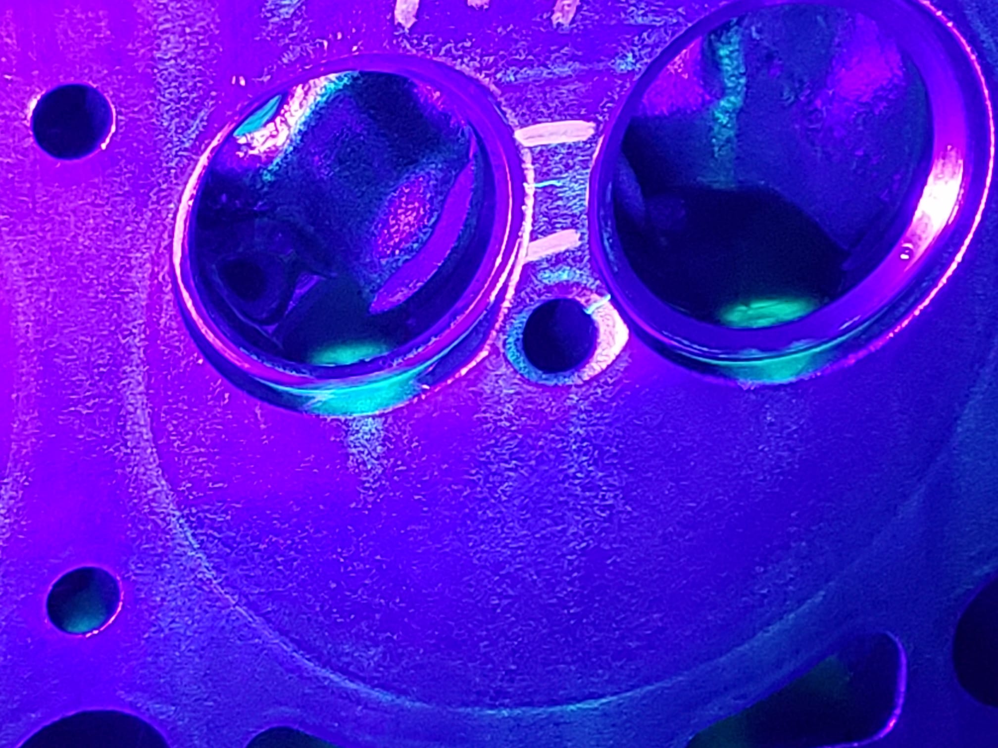 Diesel engine component undergoing magnaflux magnetic particle inspection at a machine shop in Miami