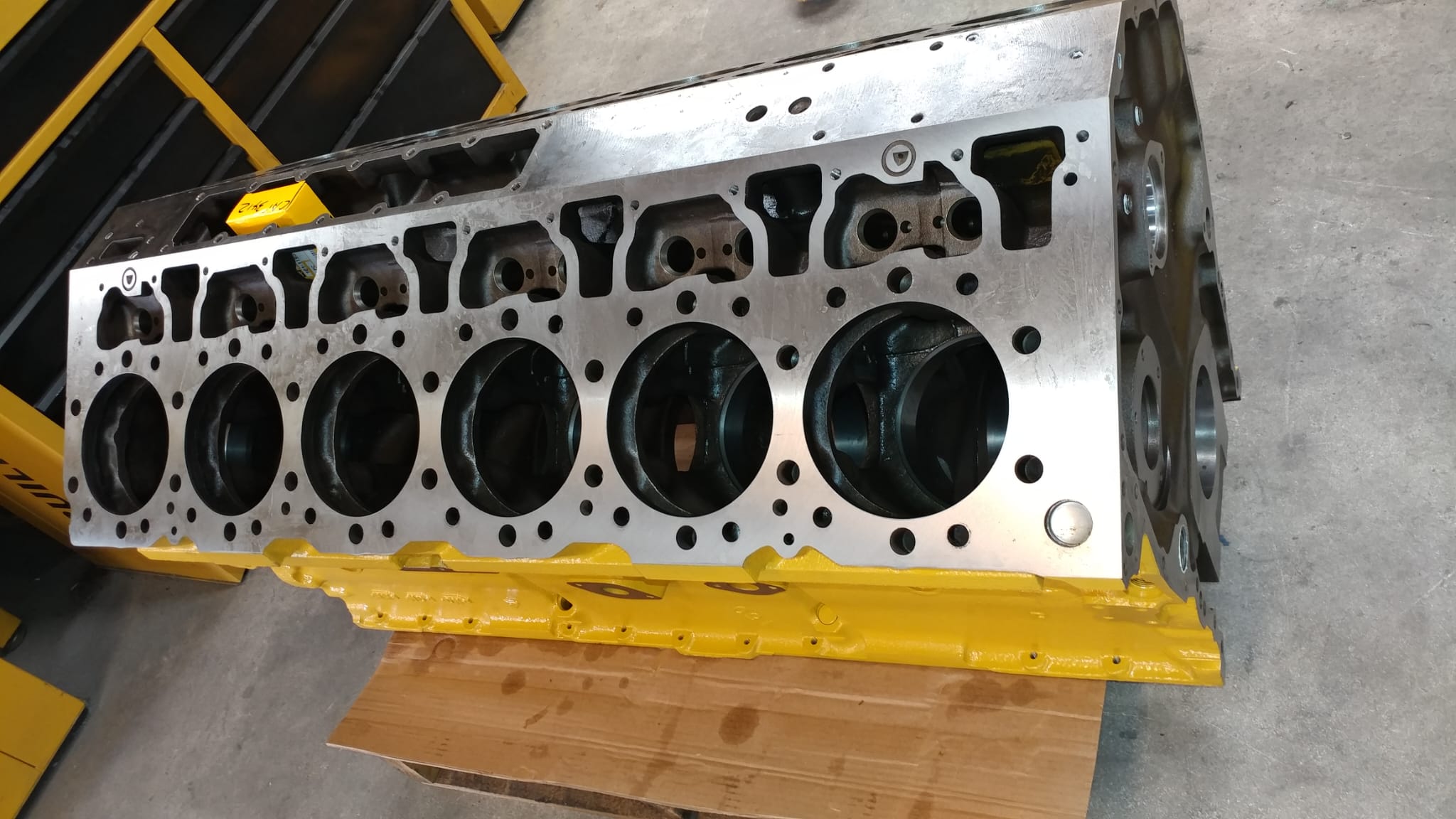 Diesel engine block parts and labor breakdown estimate showing sleeving and align boring at Motor Service Group Miami
